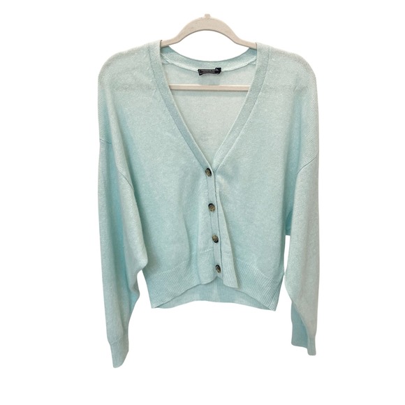 Vineyard Vines Sweaters - Vineyard Vines Womens Cashmere Linen Cardigan Sweater Blue V-Neck Size Medium
